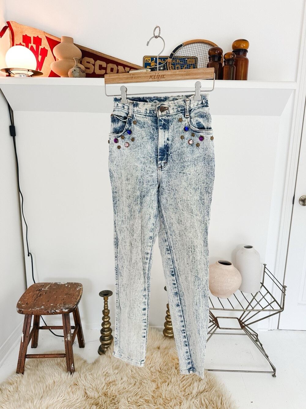 Vintage Cap Ferrat Bedazzled 80's Denim Jeans Size 5